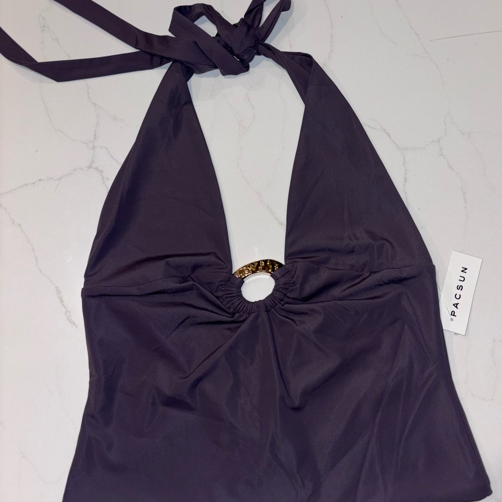 Pacsun Women's Halter  Top - Dark Purple